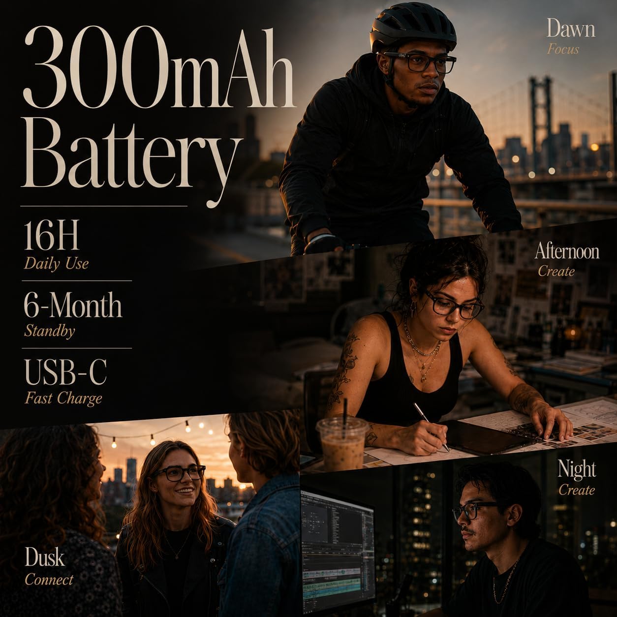 AI Smart Glasses with 8MP Camera, 1-Second Capture, AI Voice Assistant, 4GB