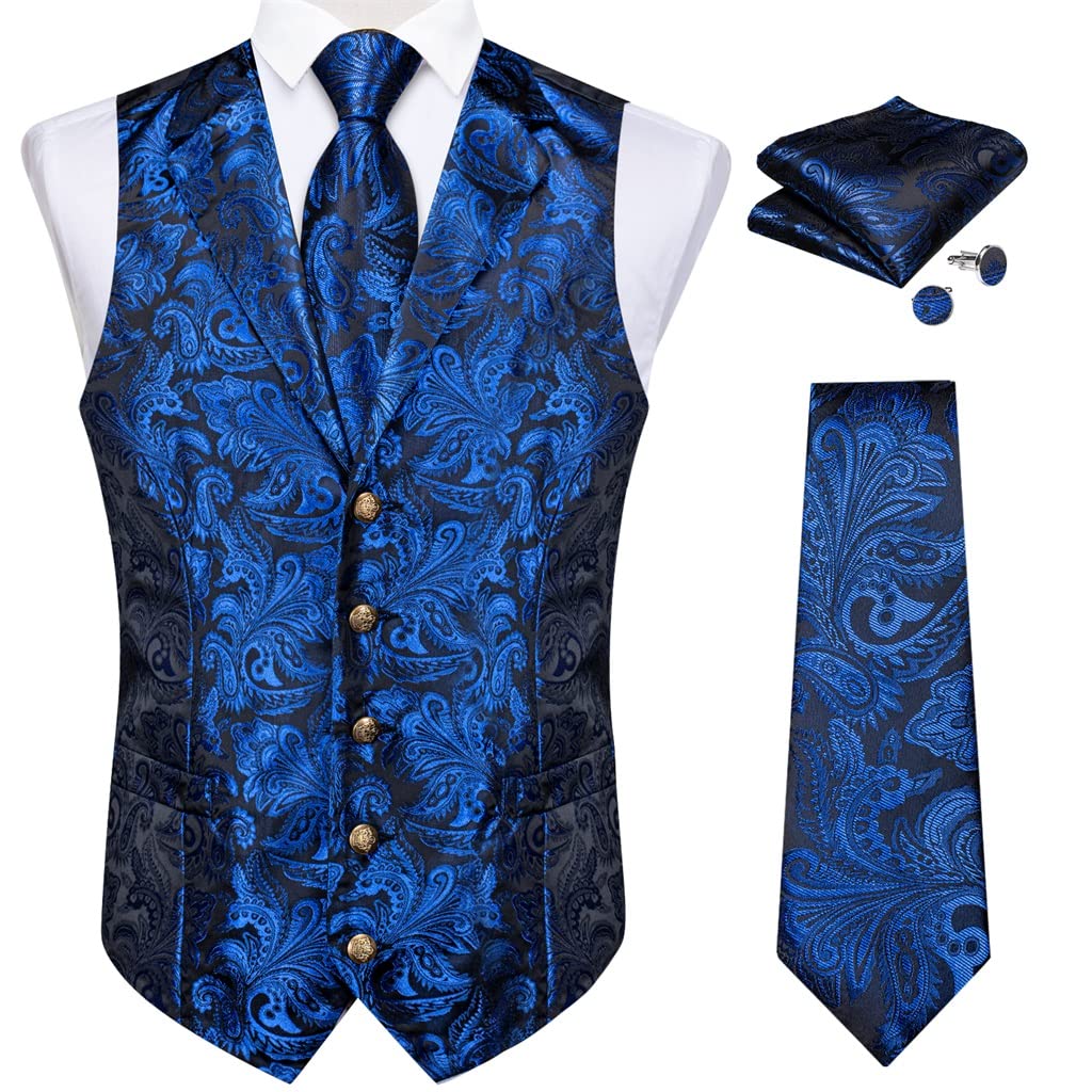 Gilet homme vêtements chic en soie JFDBGU avec cravate et boutons