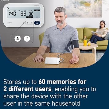 OMRON X3 Comfort AFib, Clinically Validated Upper Arm Blood Pressure Monitor with AFib Detection for 2 Users, Intelli Wrap Cuff Included (22-42cm), Blood Pressure Machine with 3X Measurement Function