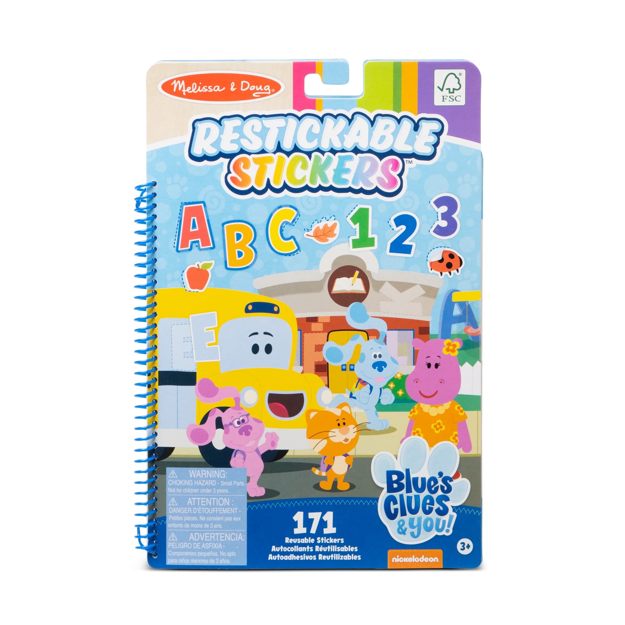 Melissa & Doug Blue's Clues & You! Letter and Number Reusable Sticker Activity Book - Includes 171 Stickers