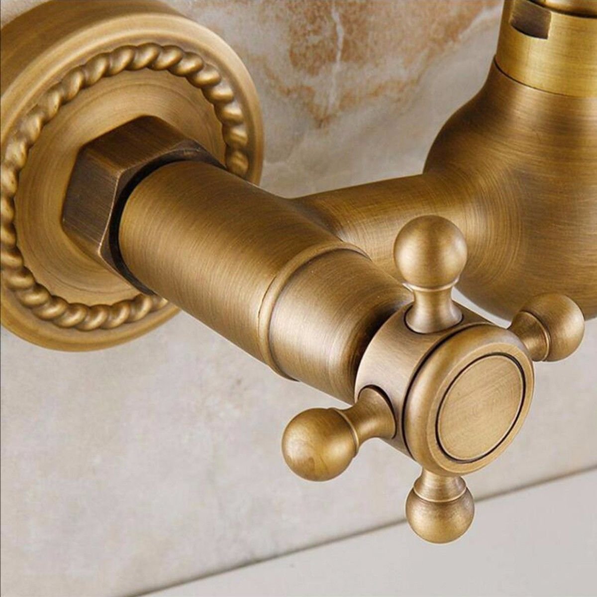 Rubinetto Tutti di Rame Antico Antica Cucina Rubinetto Caldo E Freddo A Muro Bucato Pozza Rotante Vasca Rubinetto Europea,A