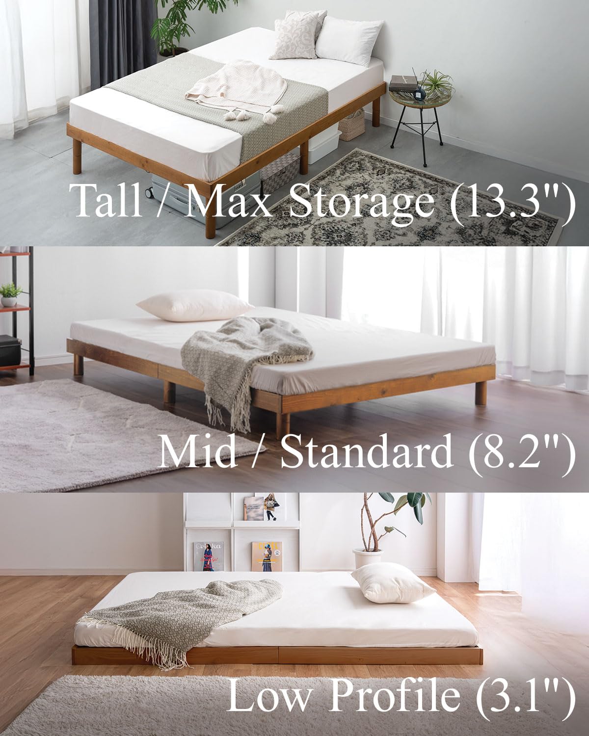 Amazon.com: タンスのゲン TANSU NO GEN King Size Solid Pine Wood