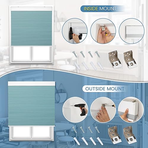 Miniatura 3 de Grandekor Persiana celular motorizada con control remoto, persianas motorizadas 90% opacas, persianas inteligentes sin cordón con pilas, filtro de