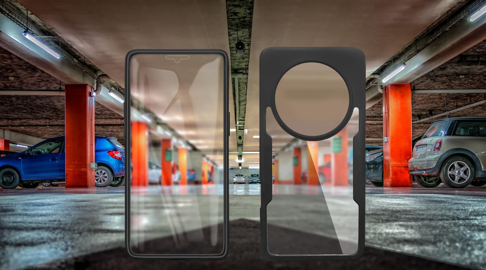 SEAHAI Cover per Xiaomi Redmi 14C / Xiaomi Poco C75, Glassato Traslucido Dura PC Protettiva Custodia Silicone TPU Bumper Antiurto AntiGraffio Case con 360° Anello Supporto, Cielo Blu