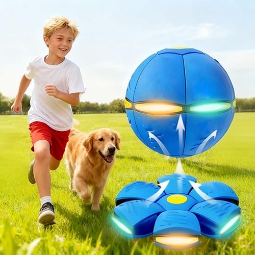Bola mágica que rebota para perro, gato, disco volador de ovnis mágico, bola deformante, platillo volador mágico, juguetes de fútbol para perros