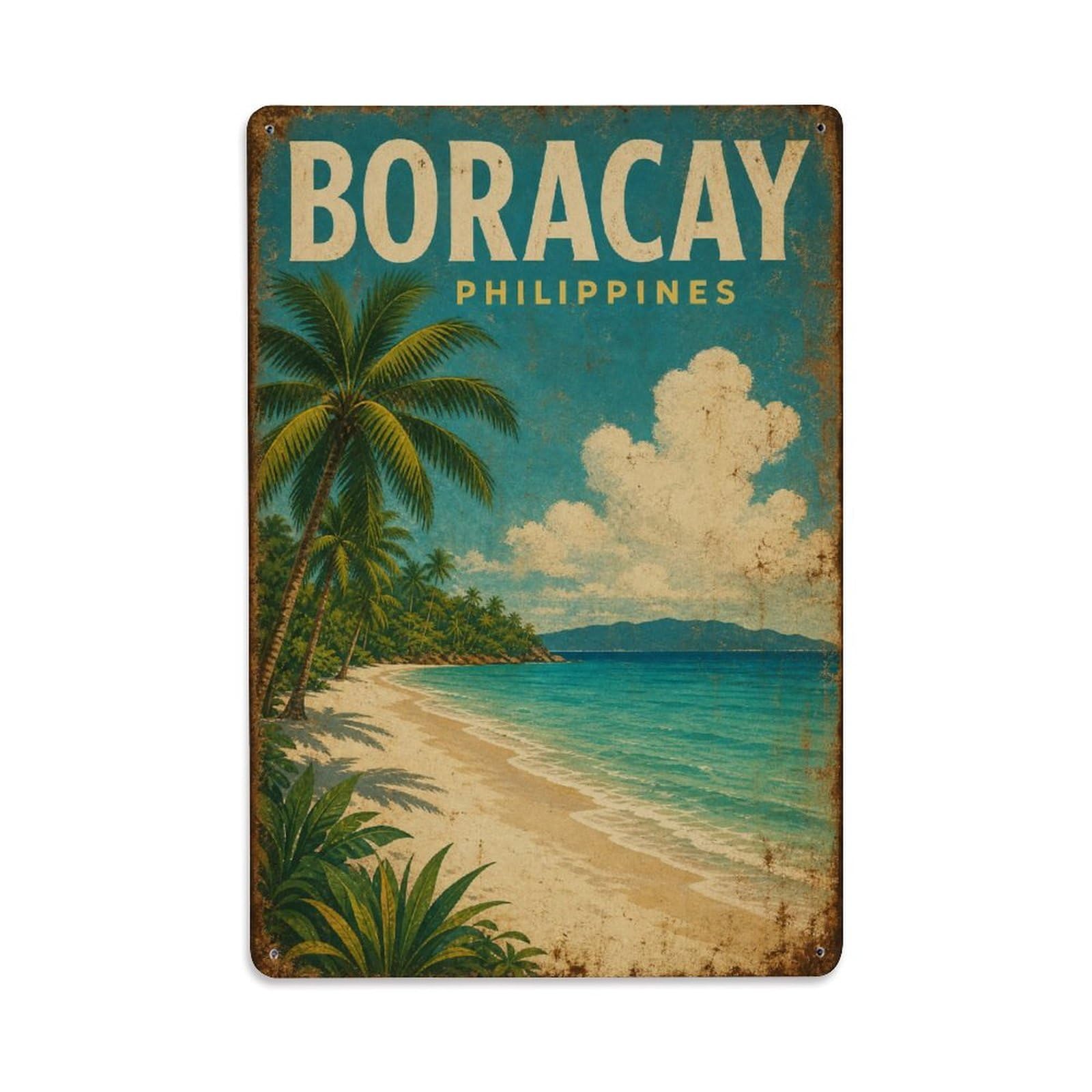 Metal Tin Sign Retro Travel Philippines Boracay
