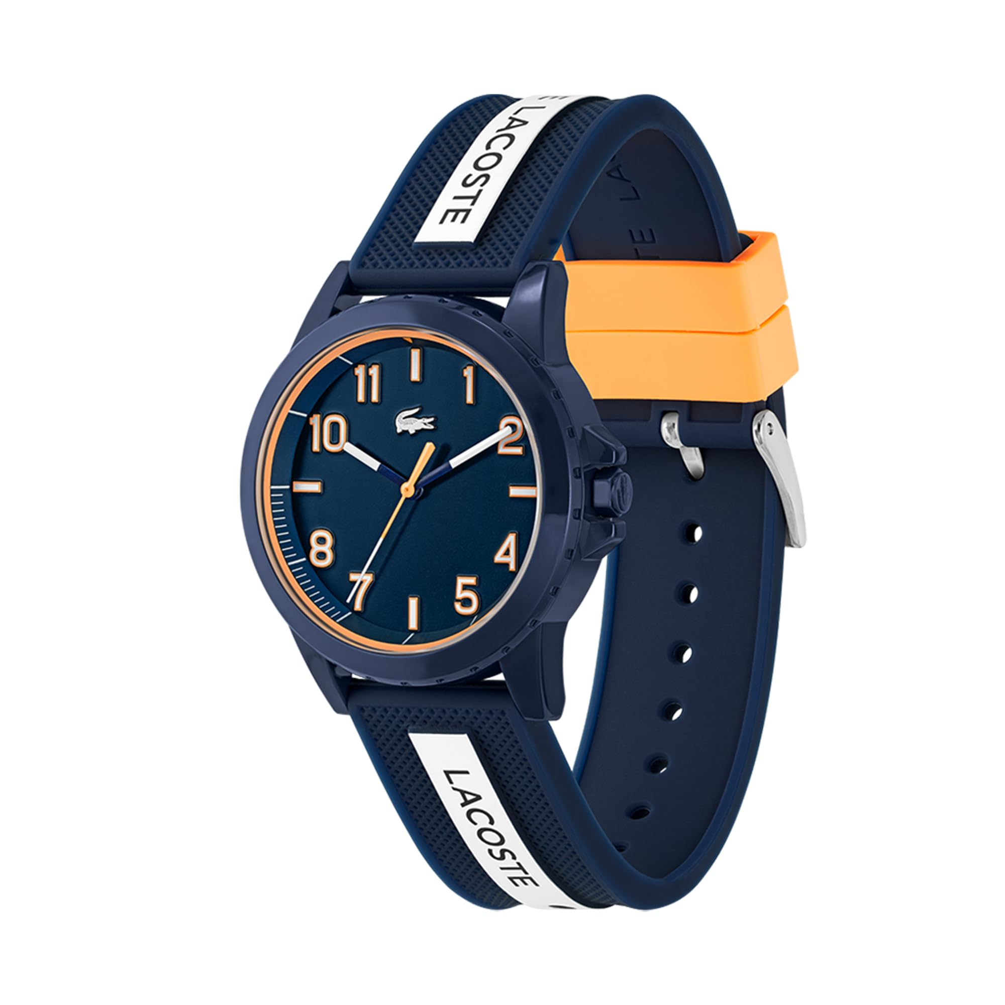 Lacoste Rider analogowy zegarek dziecięcy, mechanizm kwarcowy, wodoodporny, silikonowy pasek, unisex, prezent dla chłopców i dziewcząt