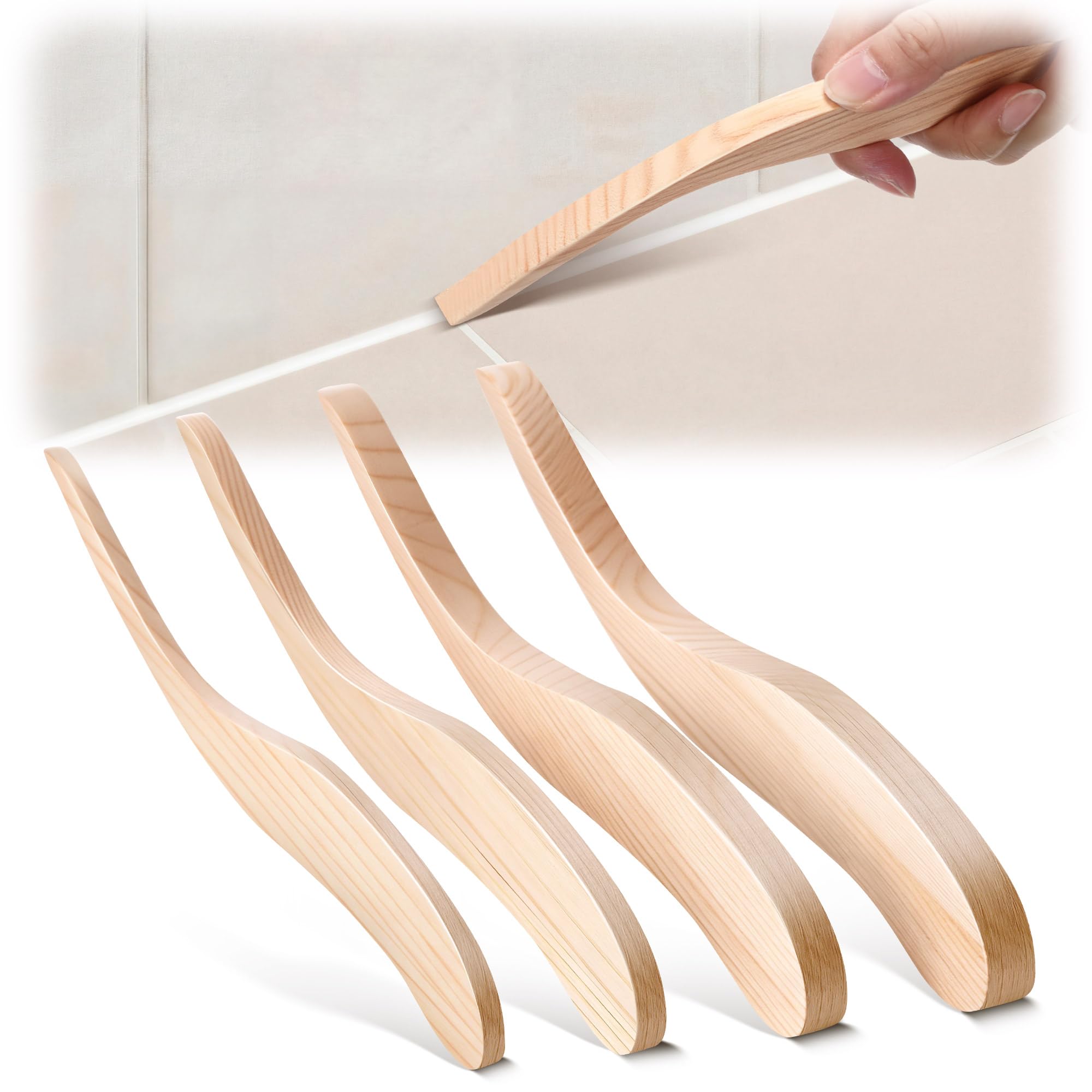4Pcs Wooden Silicone Tool Sticks for Smooth Sealant Lines, 4/6/8/10 mm