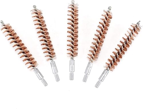 Miniatura 3 de BOOSTEADY Cepillo de limpieza para pistola de bronce con cerdas de fósforo, 5 unidades, para escopeta de pistola con 50 parches cuadrados
