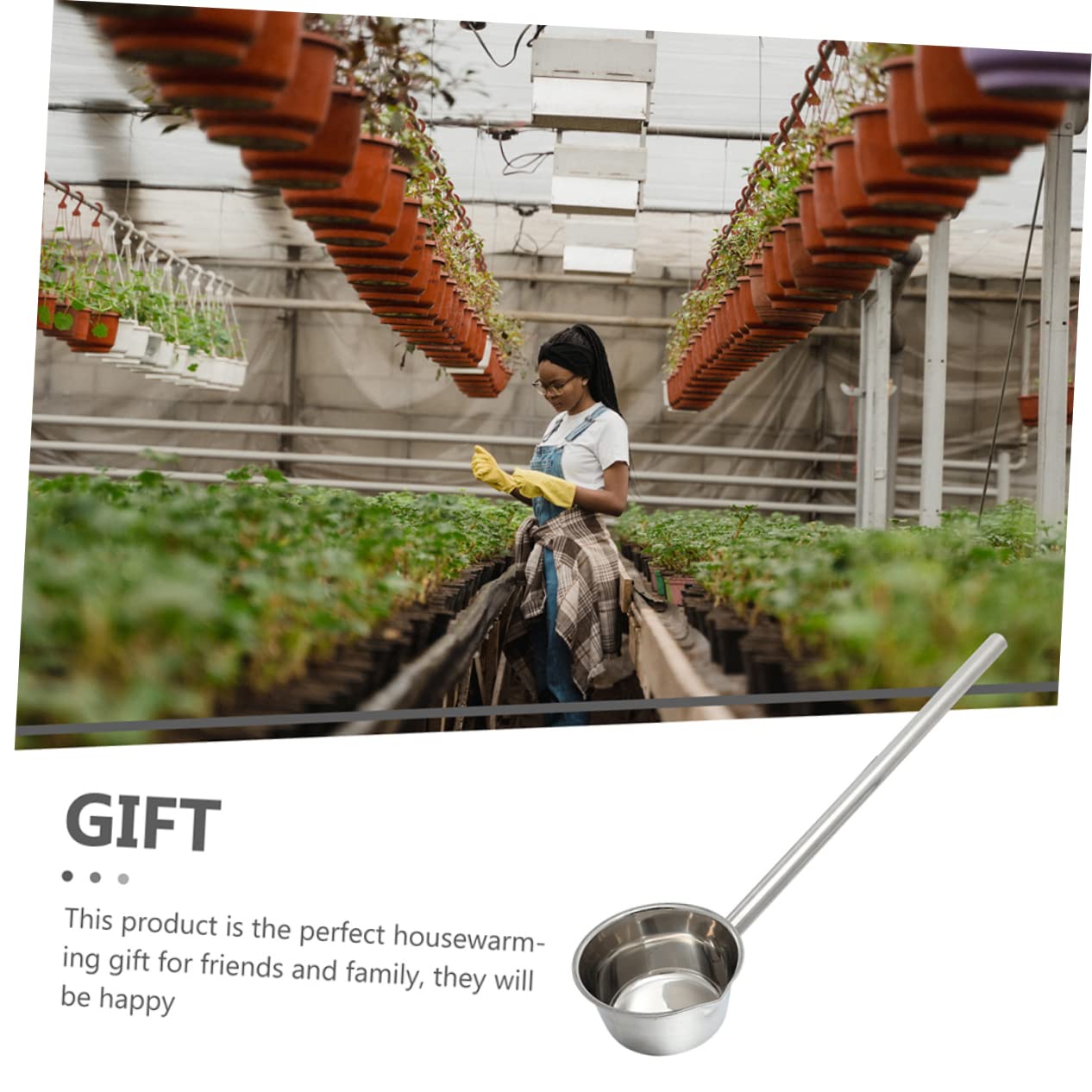 HANABASS Multi-purpose Handle Water Ladle Stainless Steel Scoop for and Restaurant Use Capacity Comfortable Grip for Watering Flowers and Vegetables