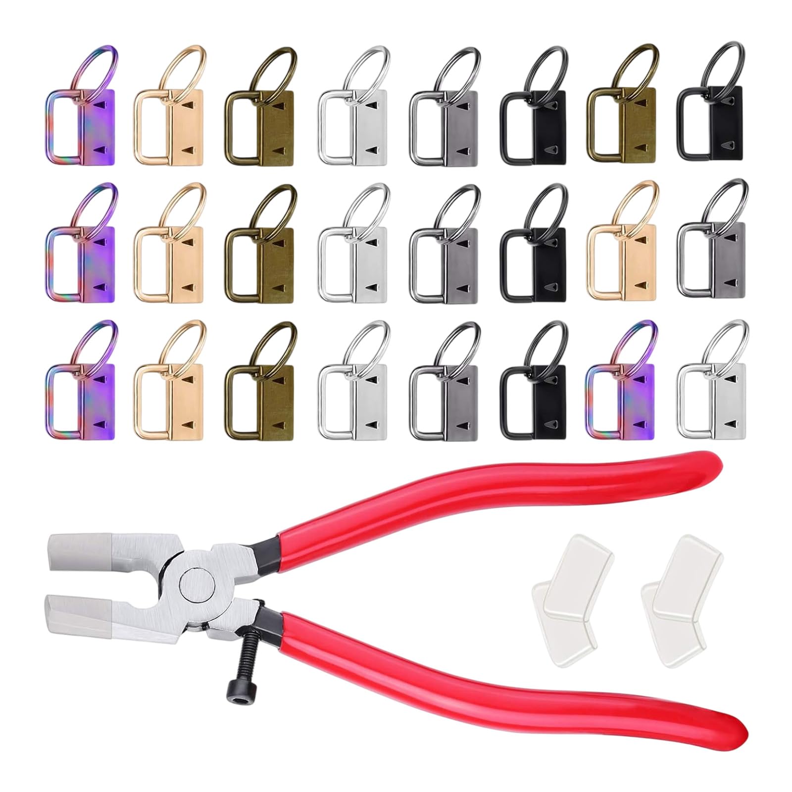 Jazuaiao Sturdy Metal Hoop Fasteners with Attachments Permanent Keyring Clamps