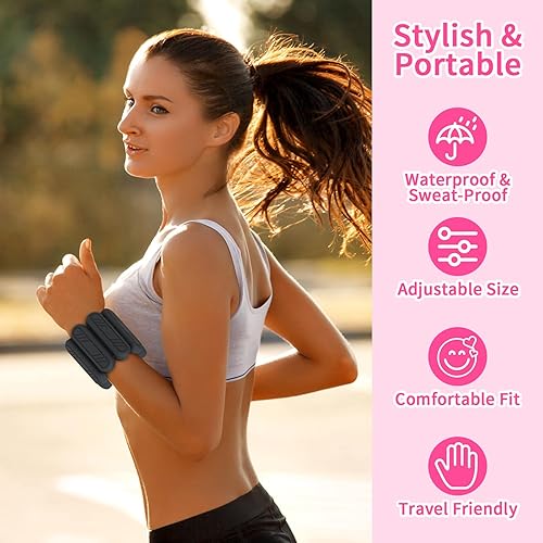 Miniatura 4 de Pesas de muñeca y tobillo para mujer, pesas ajustables para piernas y brazos, pesas de tobillo para pilates, caminar, yoga, baile, barras, gimnasio