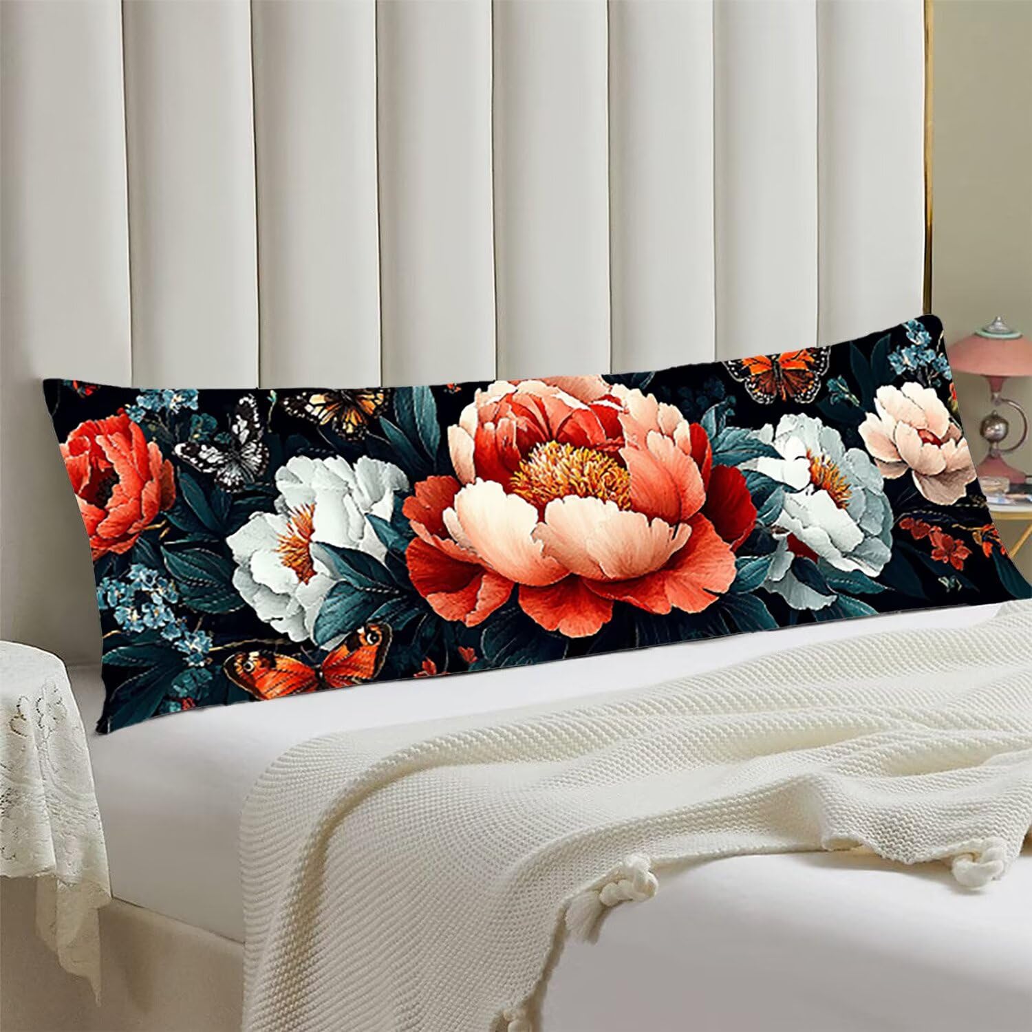 Poduszka na ciało 60 x 180 cm, dekoracyjna poszewka na poduszkę z zamkiem błyskawicznym, na pościel, sofę, długie poszewki na poduszki dla dorosłych, kobiet w ciąży i dziewcząt, poduszka do spania na