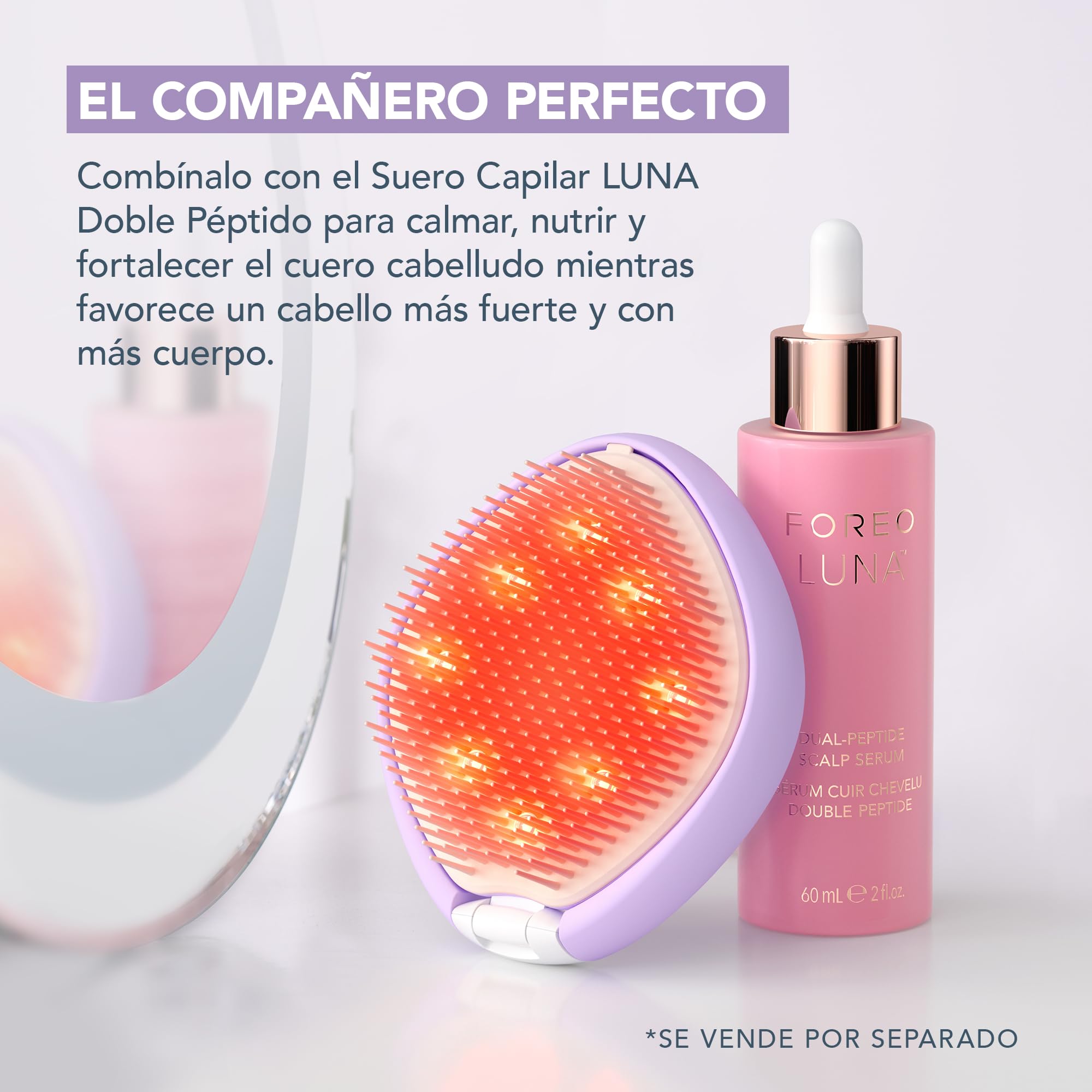 FOREO FLIP Play Advanced LED Light Hairbrush - Multi-Functional 3-in-1 Hair & Scalp Tool with Red, Blue & Green Light Modes – Designed to Support Scalp and Hair Appearance - I Lilac You!