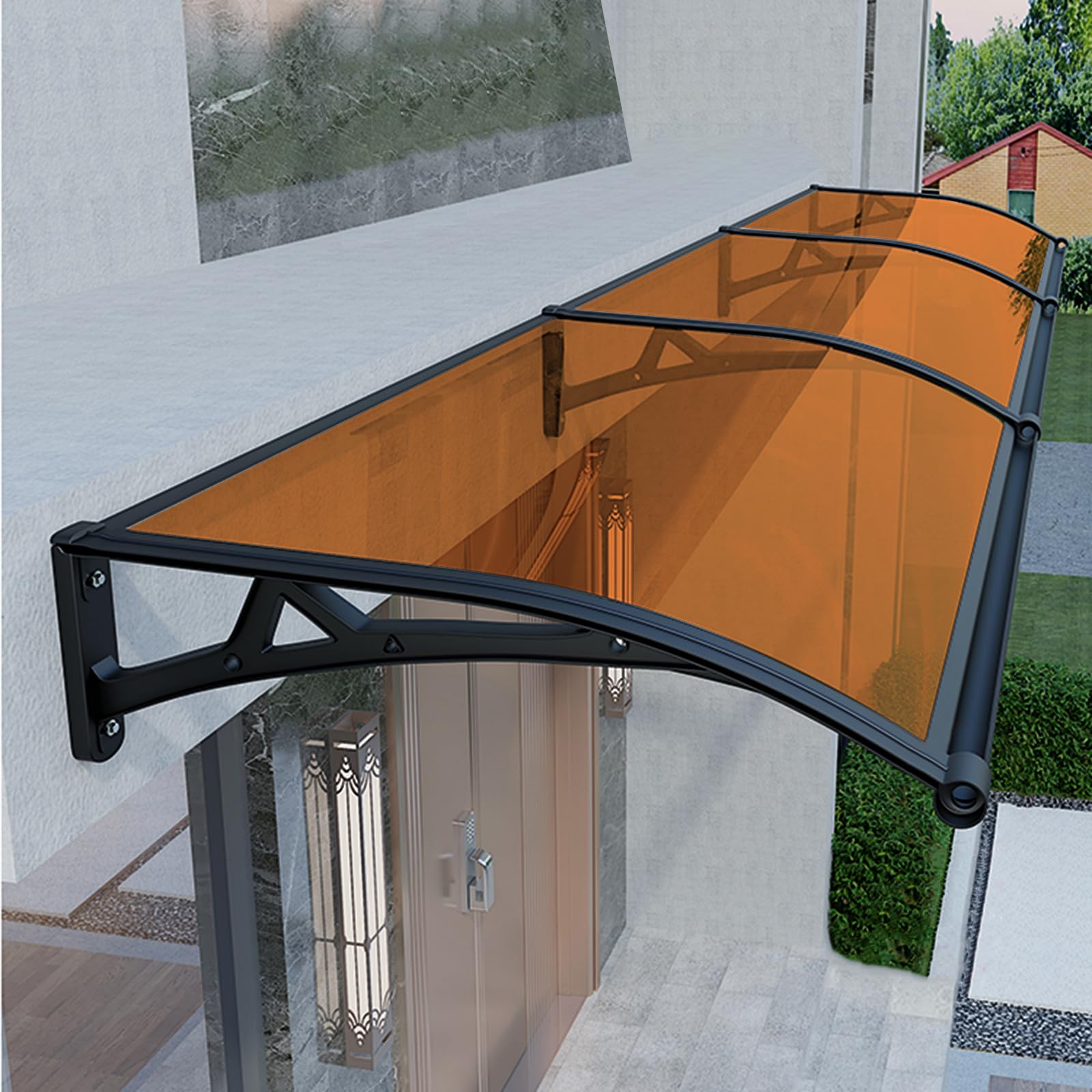 GJZQDKX Adjustable Outdoor Awnings for Windows & Doors - Weatherproof Patio Canopy Rain & Snow Shelter Cover for Porch Protection UV-Resistant Awning Solution
