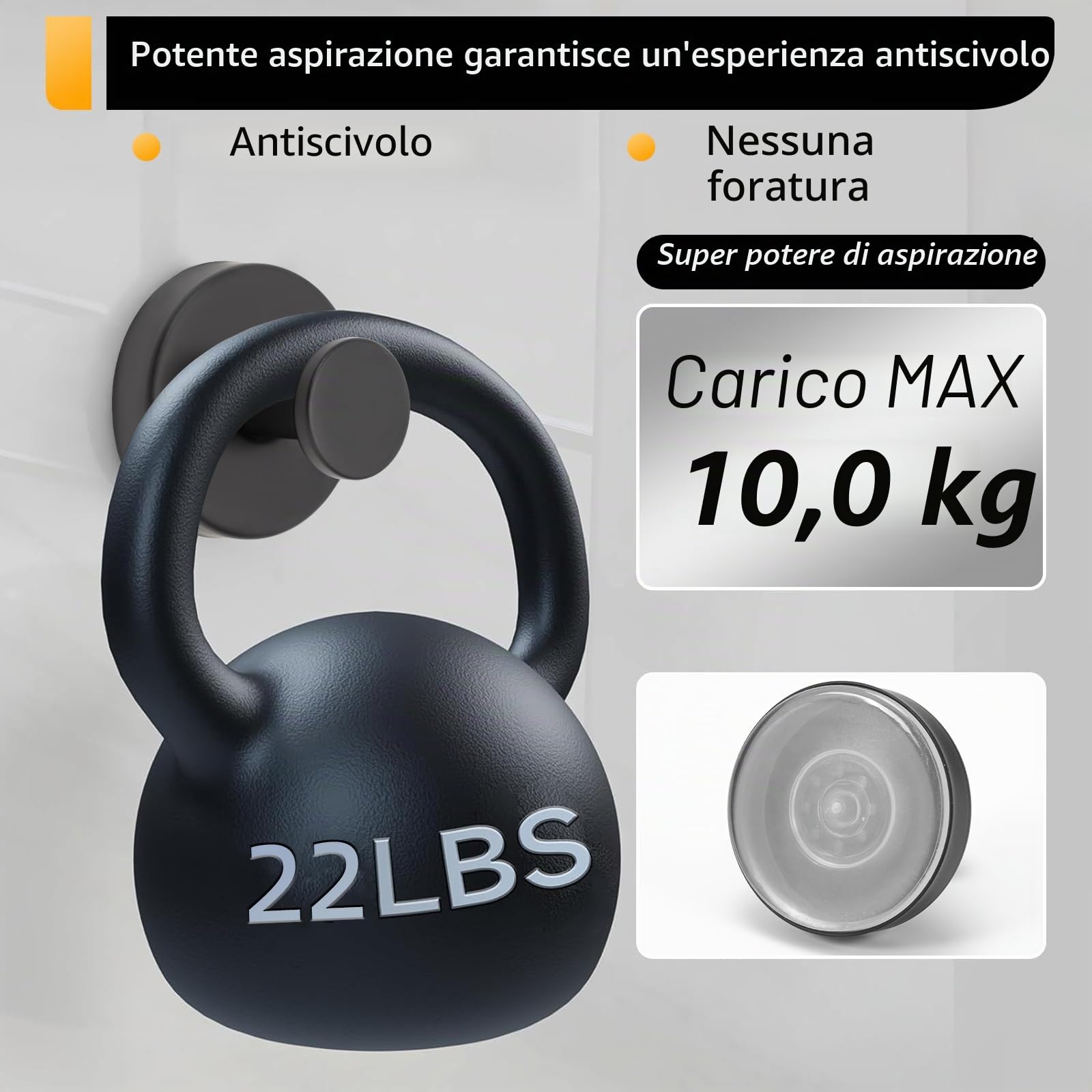 Appendi Accappatoio, 2 Porta Asciugamani Ventosa, Gancio Doccia, Ganci Ventosa, Porta Accappatoio Da Bagno, Per Finestre (Nero)