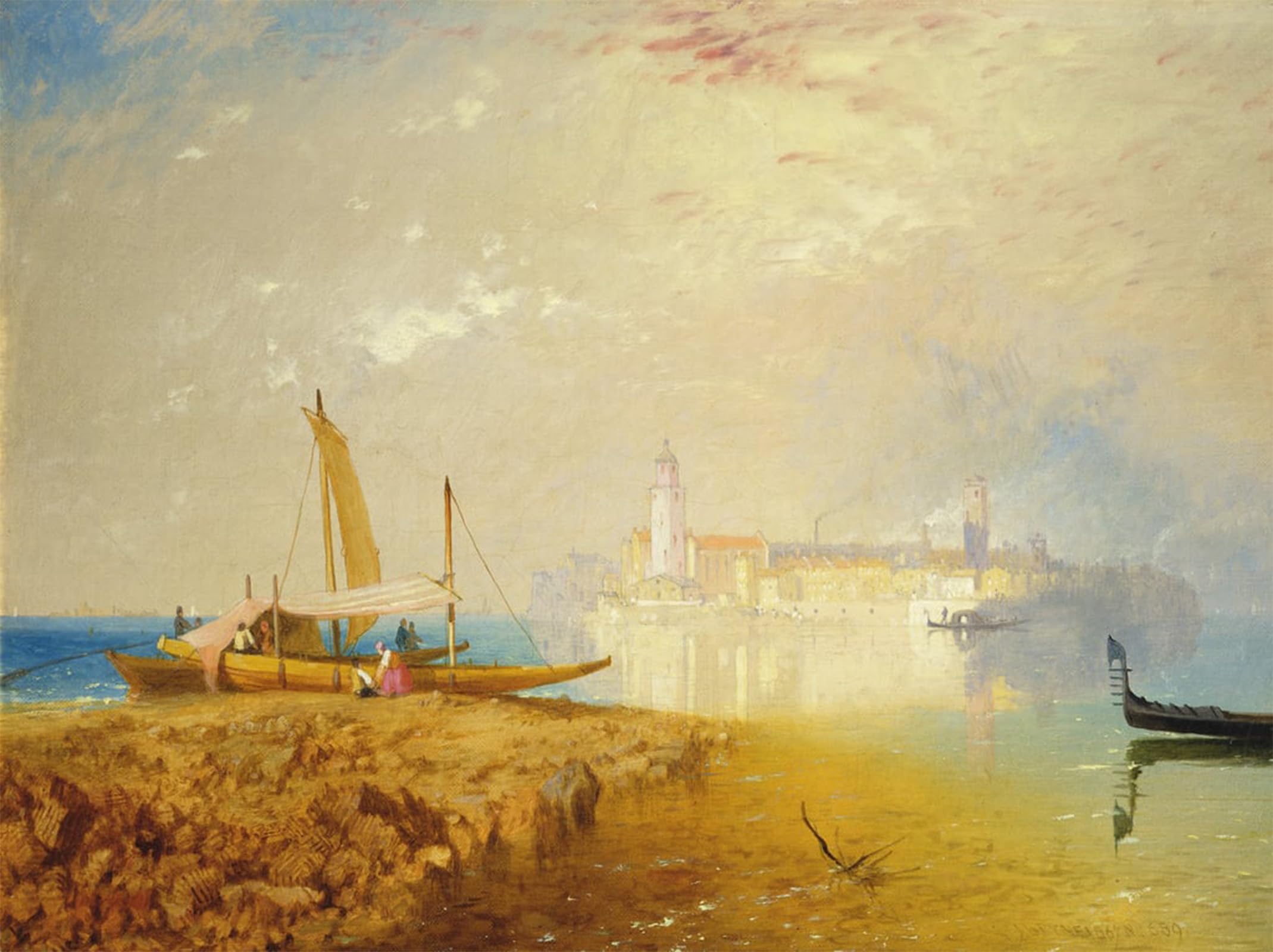 SERENDIPITP Abstract Painting Mural Print Picture Wall Decor Painting the Island of Murano by Baker Pyne Vintage Wall Artwork for Home Decor 60x90cm