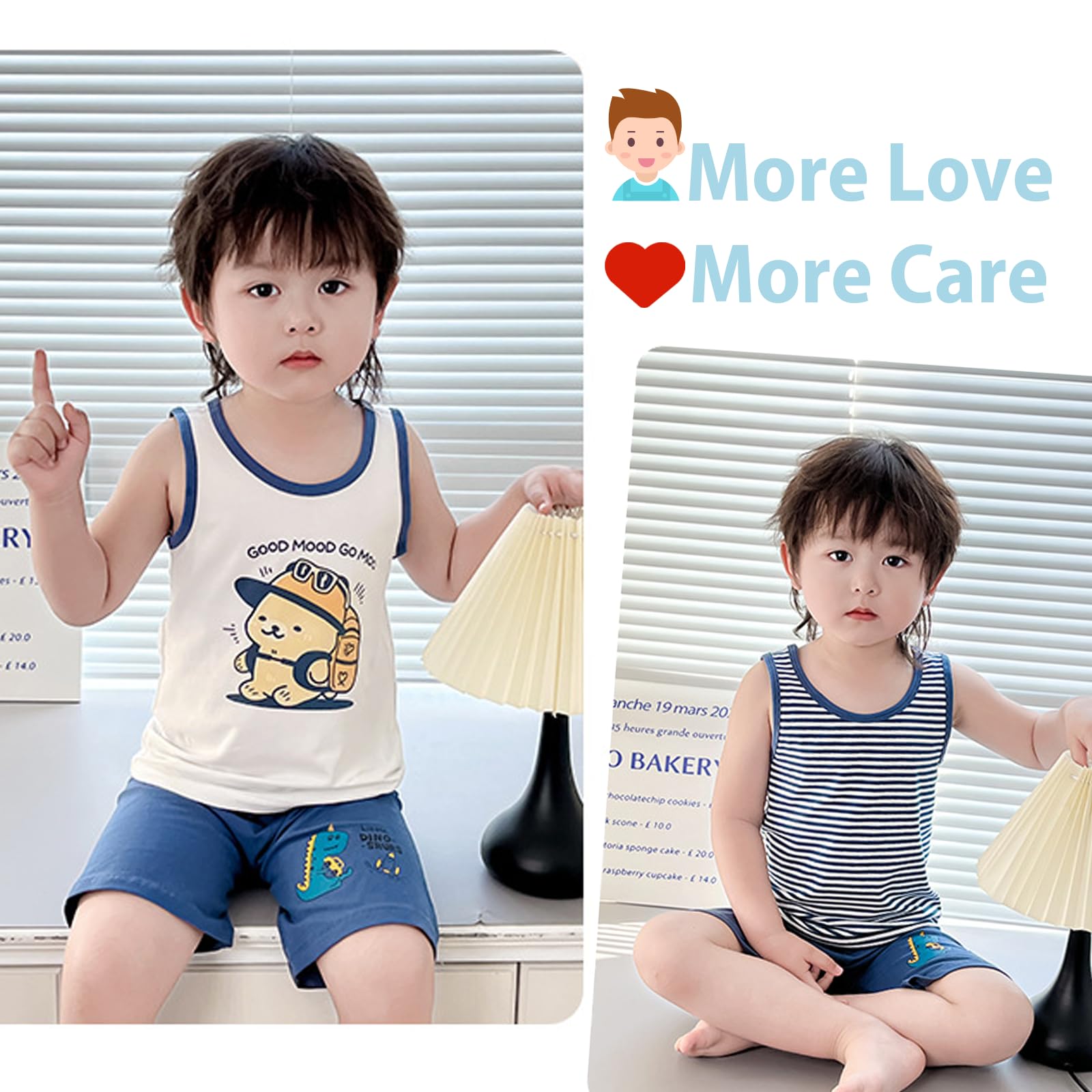 2 a 10 Años Chalecos para Niños Camiseta Interior Sin Mangas de Algodón Pack de 5 Camisetas Sin Mangas Suaves Transpirables para Niños