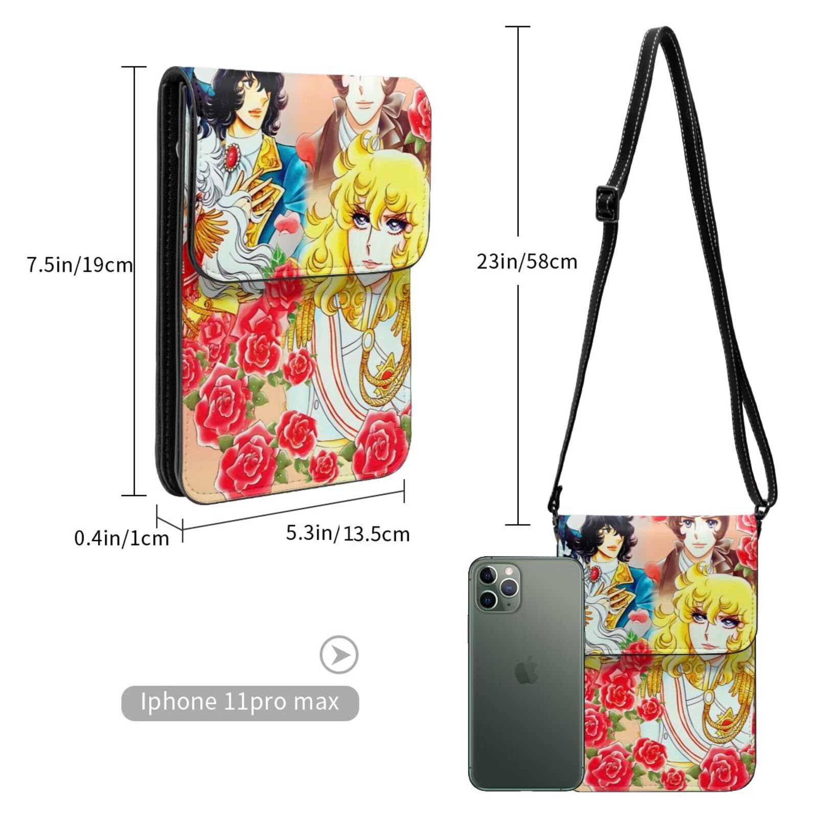 ベルサイユのばら　小物入れ　ポシェット Amazon.co.jp: ベルサイユのばら8 スマホポーチス 斜めがけ 縦型