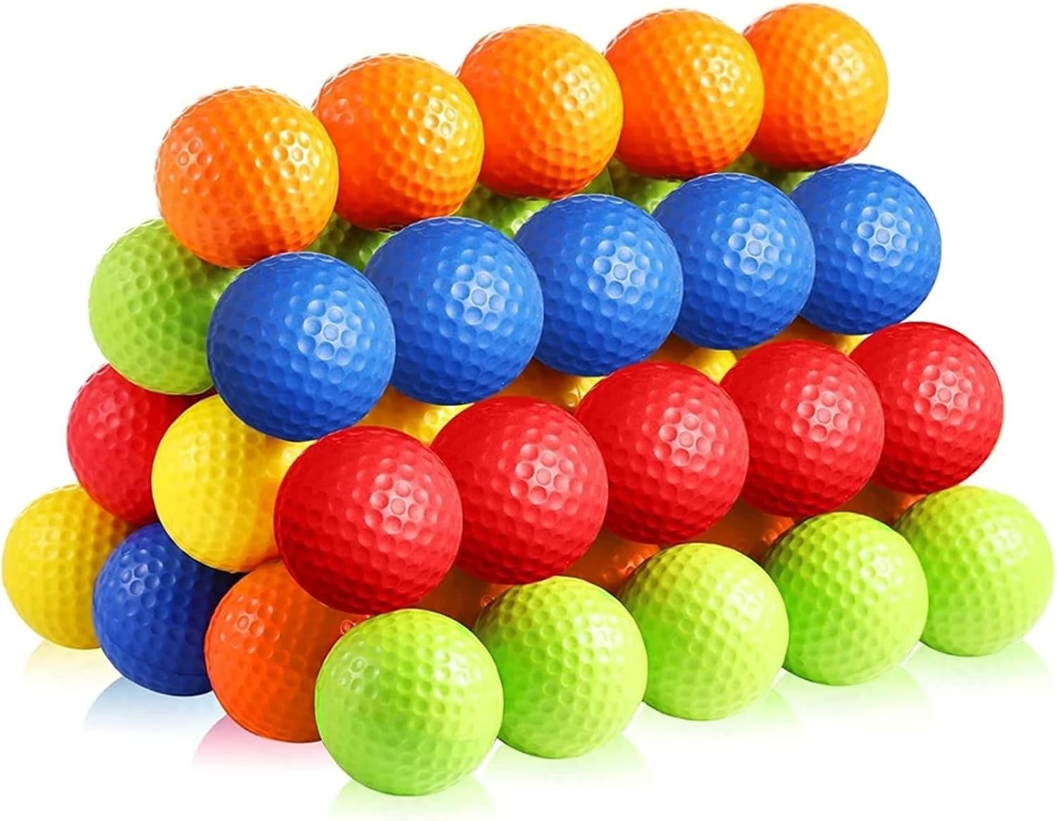 60-Pack PE Plastic Golf Practice Balls, Realistic Flight Training Balls for Indoor and Outdoor Backyard Use