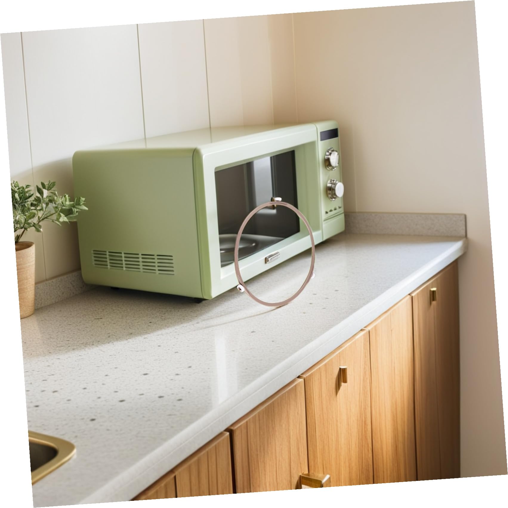 Toyvian Support Tournant Micro-ondes avec Roulettes Anneau de Rechange pour Plateau Tournant de Four à Micro-ondes Accessoire Cuisine Fiable et Facile à Installer