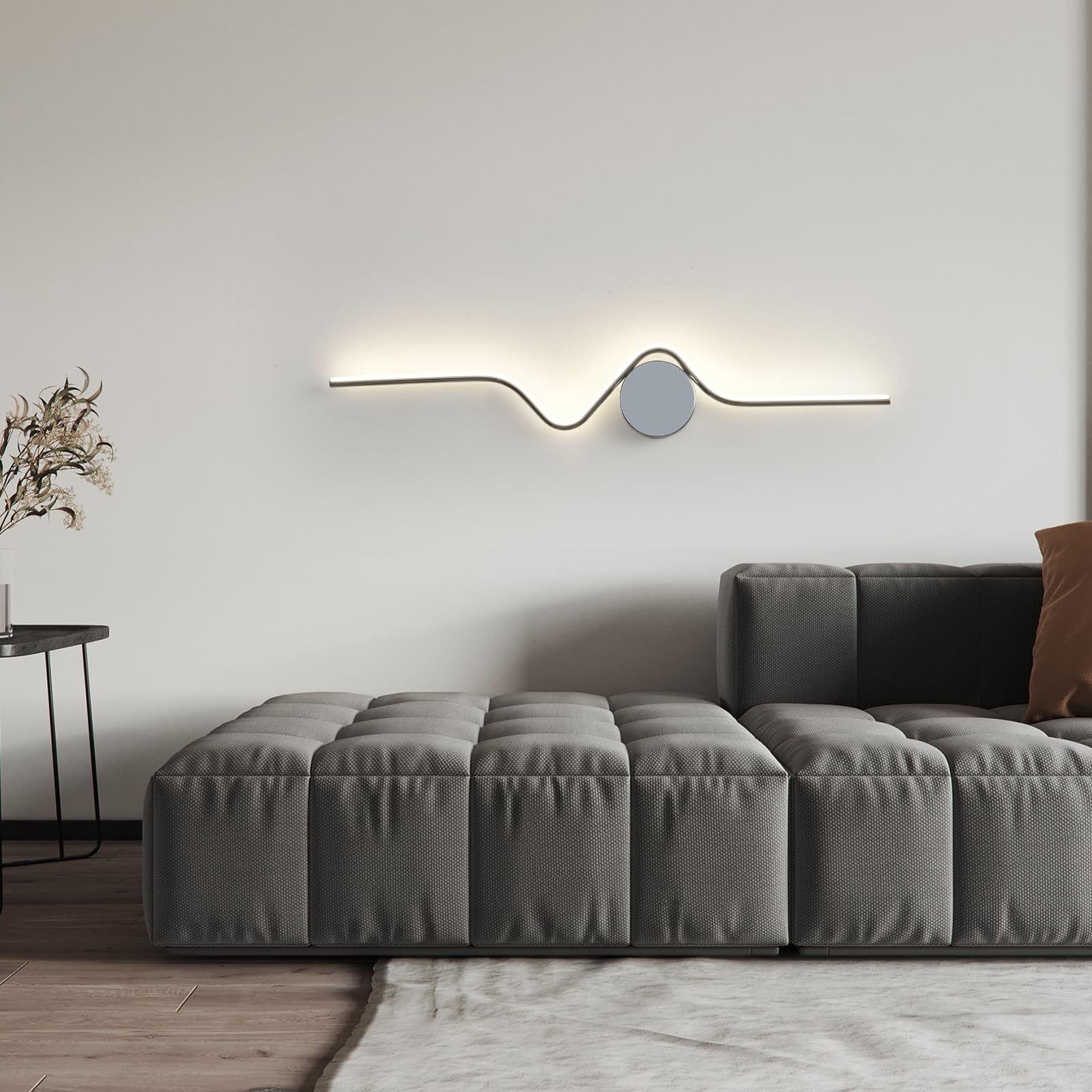 GEADI Applique LED Parete Interno, 16W 87cm Lampada da Parete Moderna Creativo, Lineare Lampada a Muro Dimmabile per Camera da Letto, Soggiorno, Corridoio, Cucina