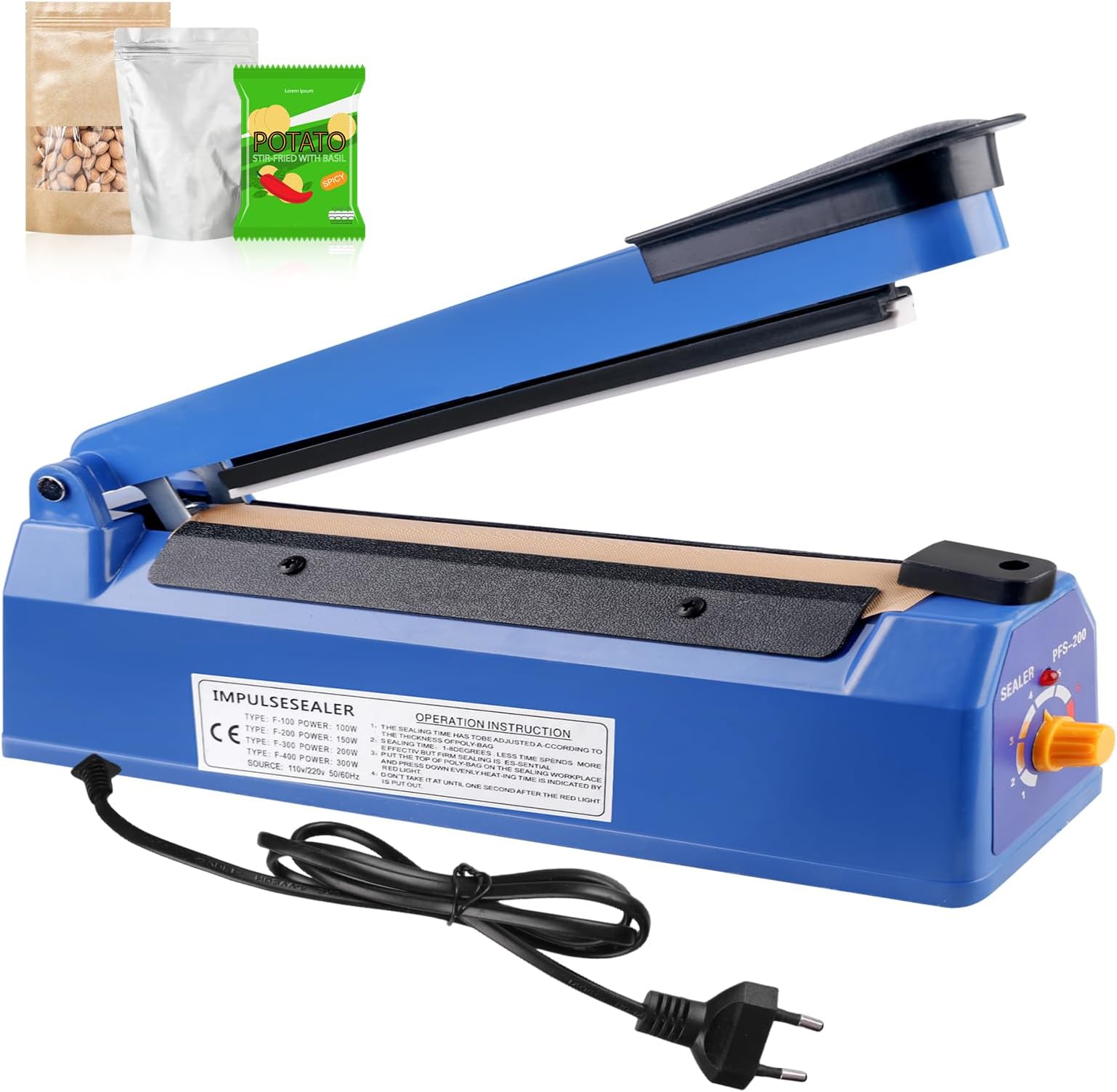 Trintion Heißsiegelgerät 200mm - Folienschweißgerät Für Lebensmittelverpackungen