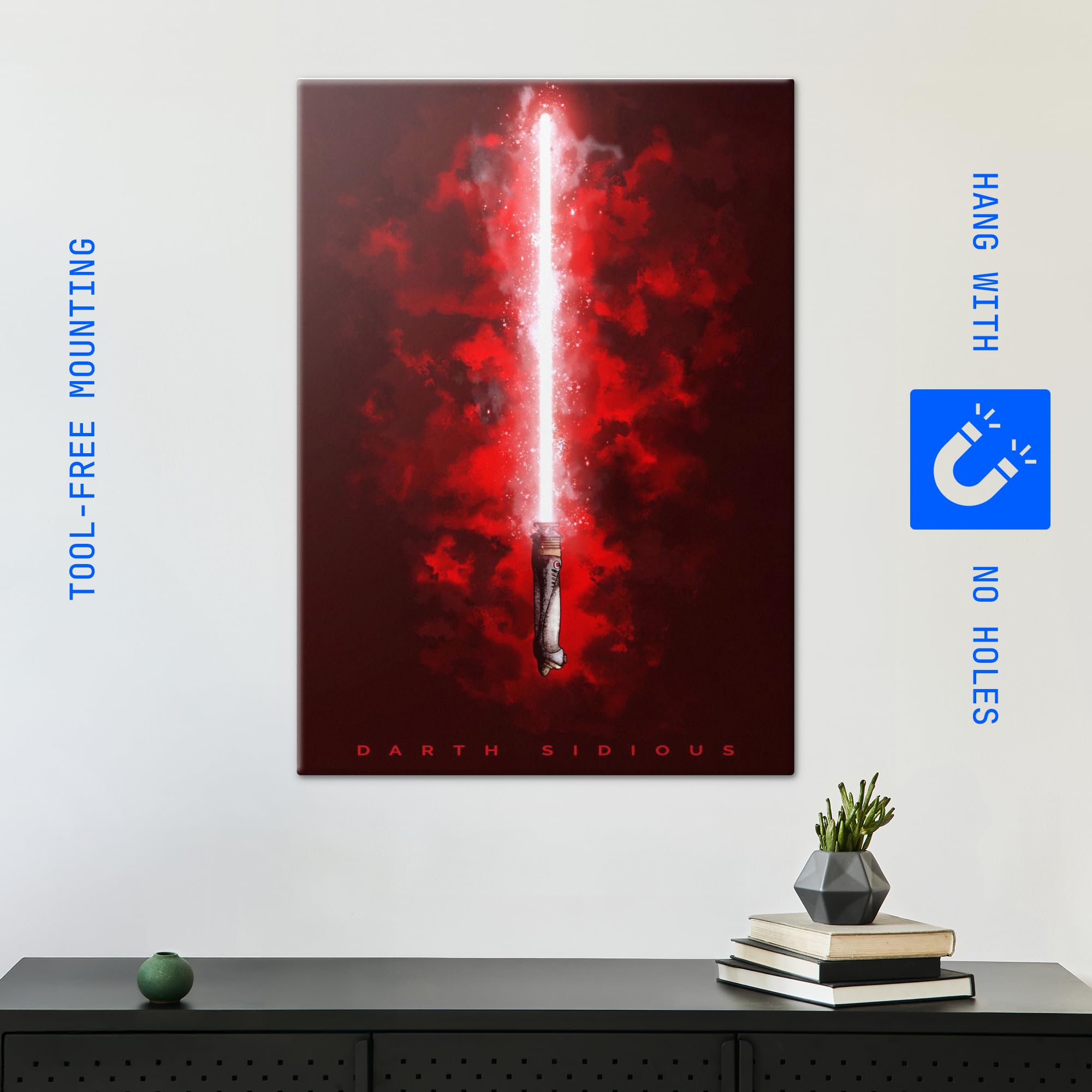 Displate Metallposter Star Wars Darth Sidious Wanddeko Poster für Schlafzimmer Magnetische Befestigung 48 x 67,5 cm
