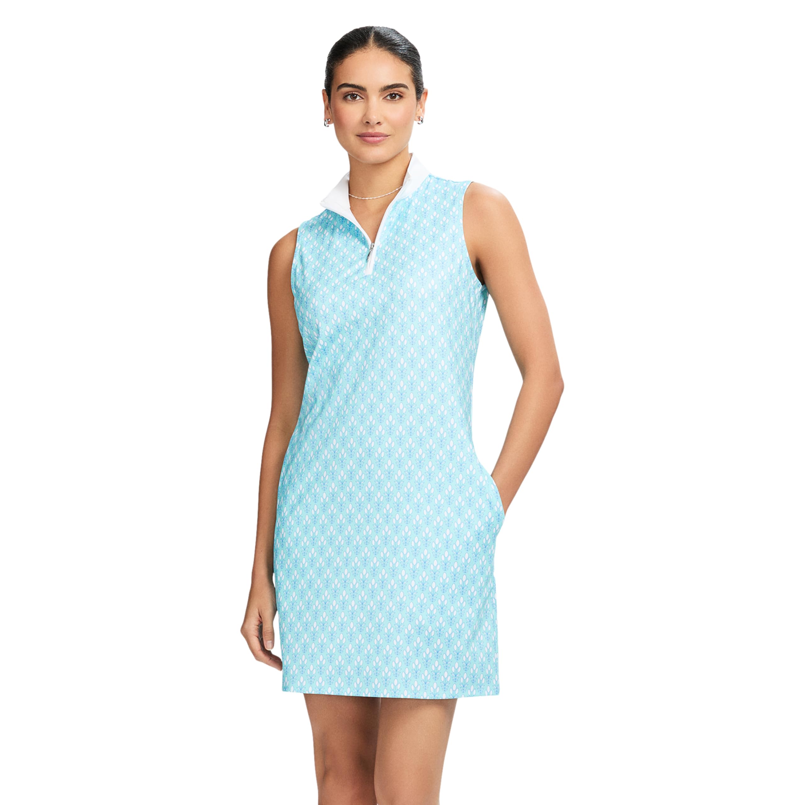 izod Women's Quarter Zip Sleeveless Athletic Dress-picture-15