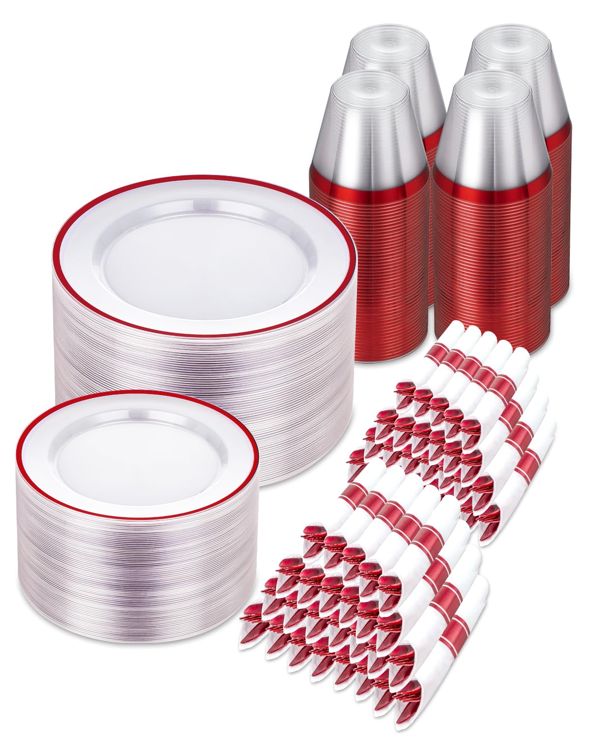 BESTSTAR 350 Piece Disposable Plates Set -13