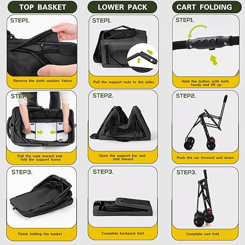 Miniatura 4 de Cochecito doble para perros con funda para lluvia, bolsa desmontable para mascotas, 4 ruedas, ligera, impermeable, plegable, para perros medianos y