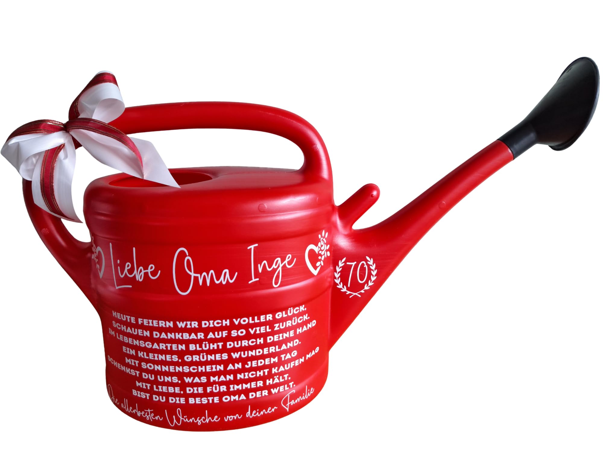 Beste Oma Großmutter Geschenk, personalisiertes Geburtstagsgeschenk mit Spruch zum 60./70./75./80./85. Geburtstag Garten Gießkanne 10 L Großeltern tolles Enkelgeschenk