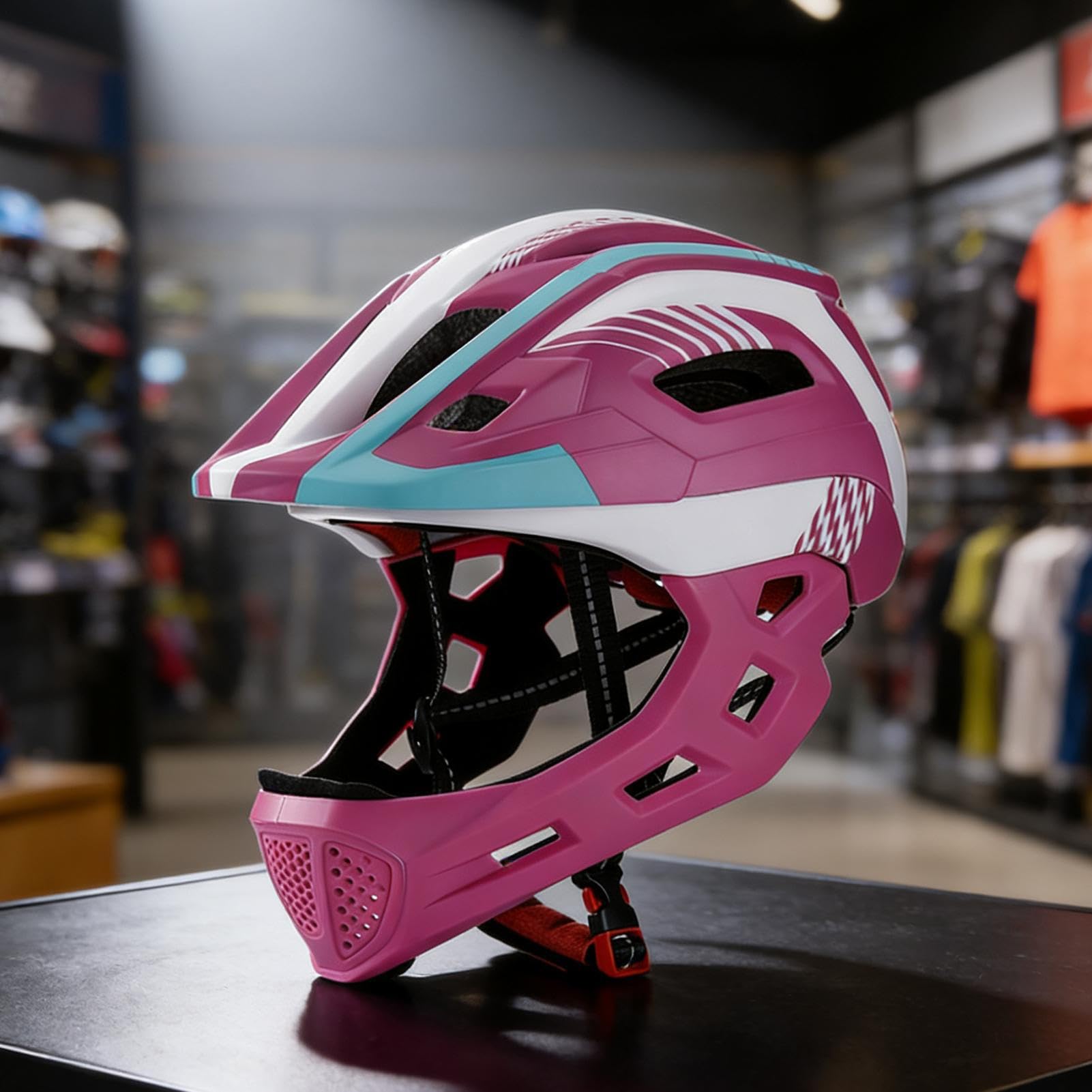 Dziecięcy kask rowerowy na całą twarz, ochrona głowy do jazdy, kask multisportowy dla chłopców i dziewcząt, chłopców, dziewcząt, jeźdźców, deskorolkowców, początkujących, do zabawy na świeżym