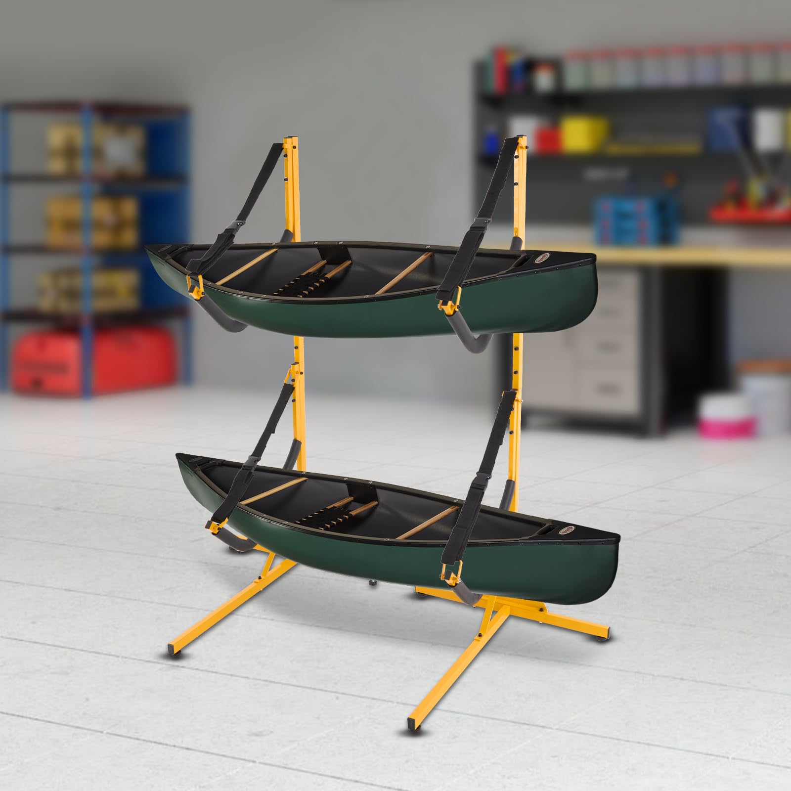 Freistehender Kajakhalter, SUP Halterung, Kajak-Aufbewahrungsständer, T-förmige Basis, Kajak-Display-Ständer, Maximale Tragfähigkeit 108,86 kg, für 2 Kajaks, Kanus, Rettungsinseln, Paddel, Surfbretter