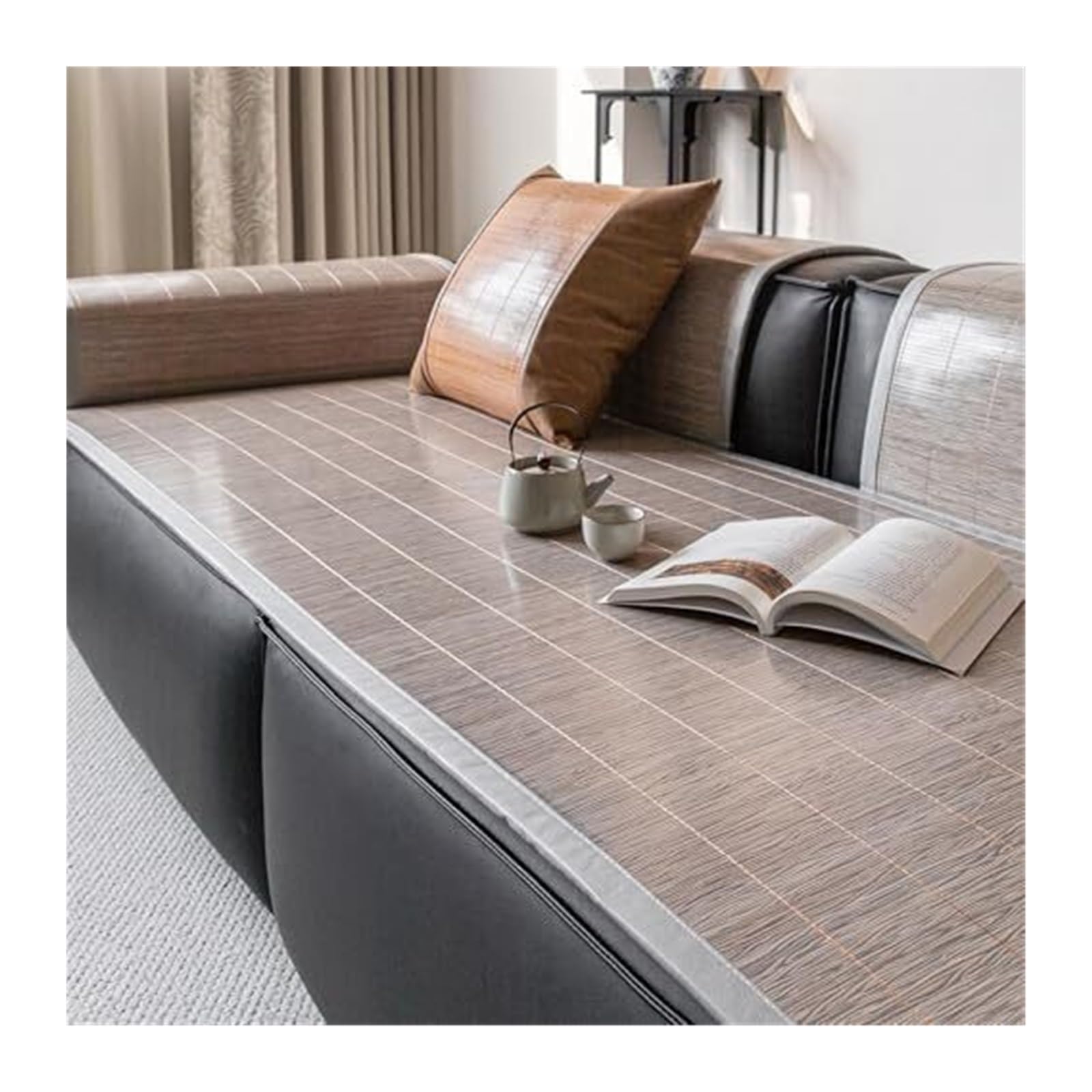 QCKNKMGG Cooling Bamboo Sofa Mat, Summer Bamboo Cooling Seat Mat Multicolor Multiple Sizes(Grey,50X180cm(19.7X70.9in))