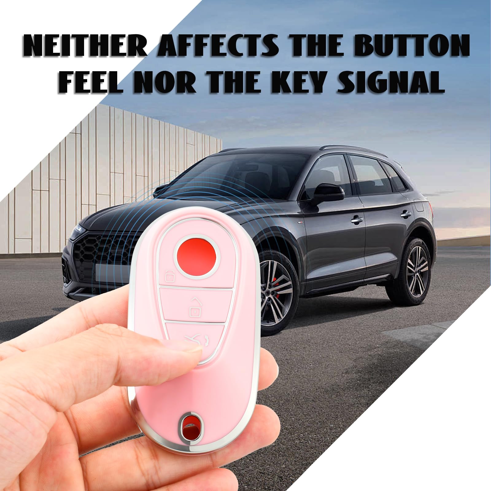 HIBEYO Custodia per Chiave Auto, per Mercedes Benz A B C E G S R