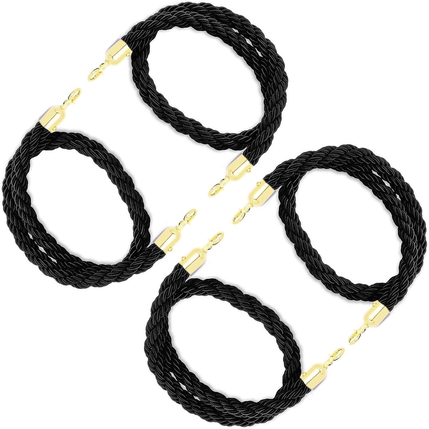 ZBBGTJK Retractable Ber Belt Stanchion Cords - 4 Pack 2.5m/8.2ft Safety Ropes for Hotel Lobbies Queue Management & Event Control