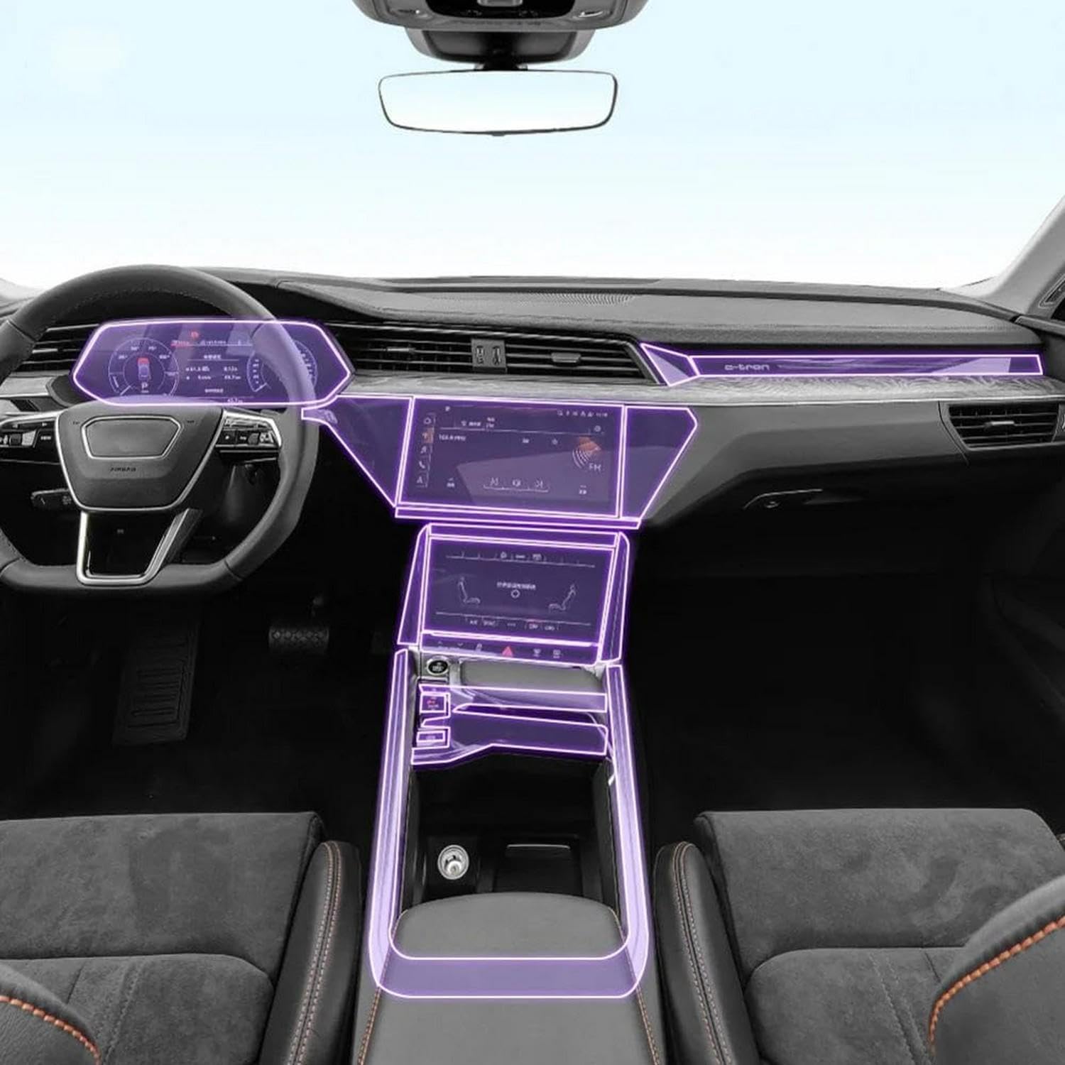 Protection ecran navigation GPS Audi e-tron film TPU transparent - 6