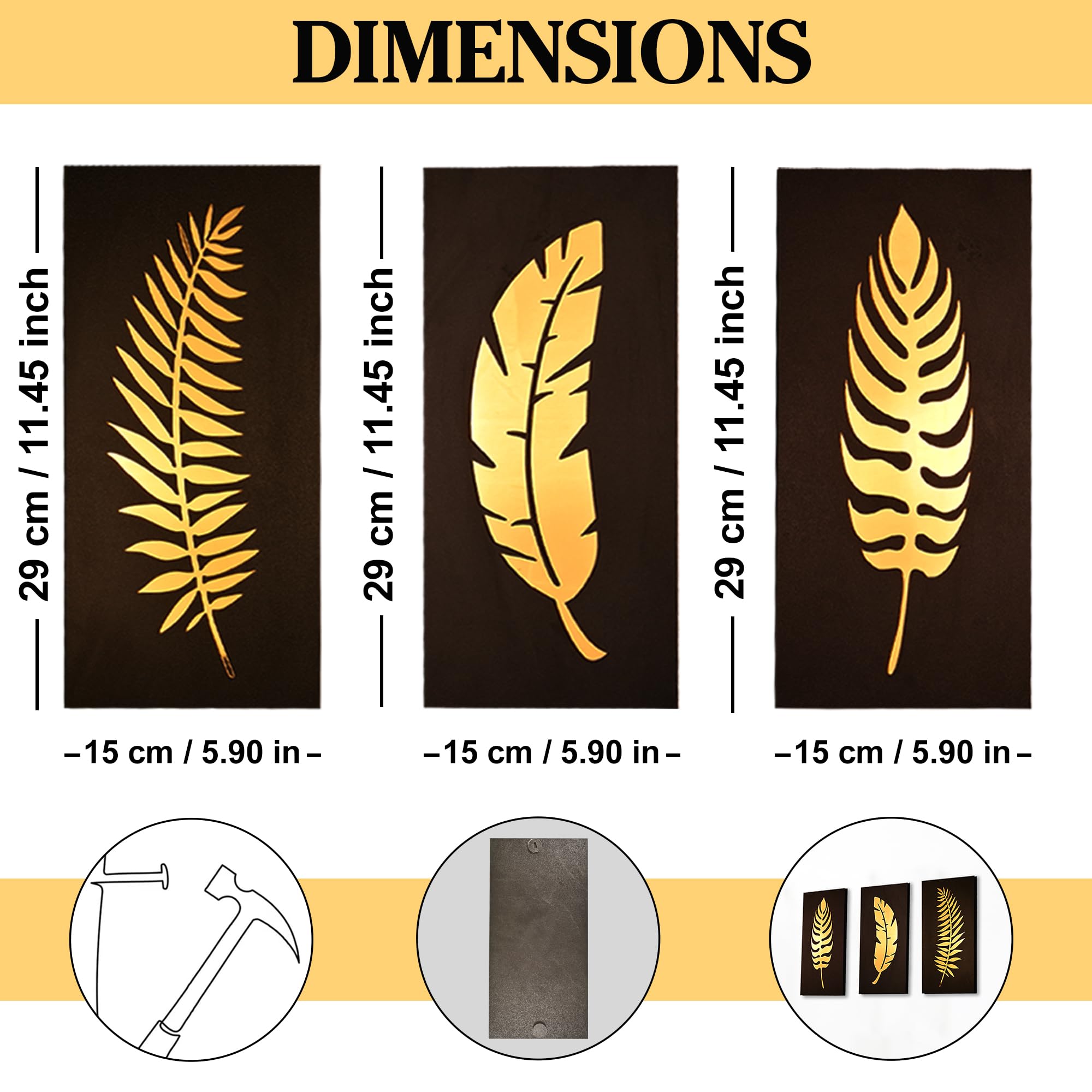 Golden Wall Hangings - Modern Art Decor -5