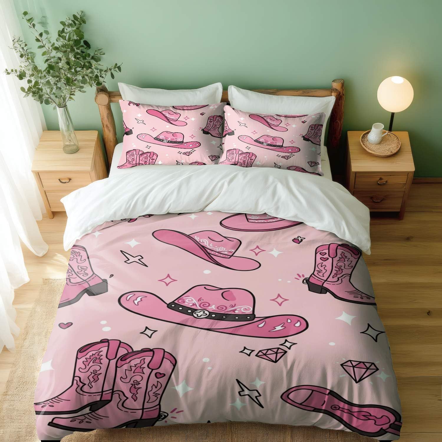 Housse de couette cowboy rose king size pour rompre avec la literie blanche