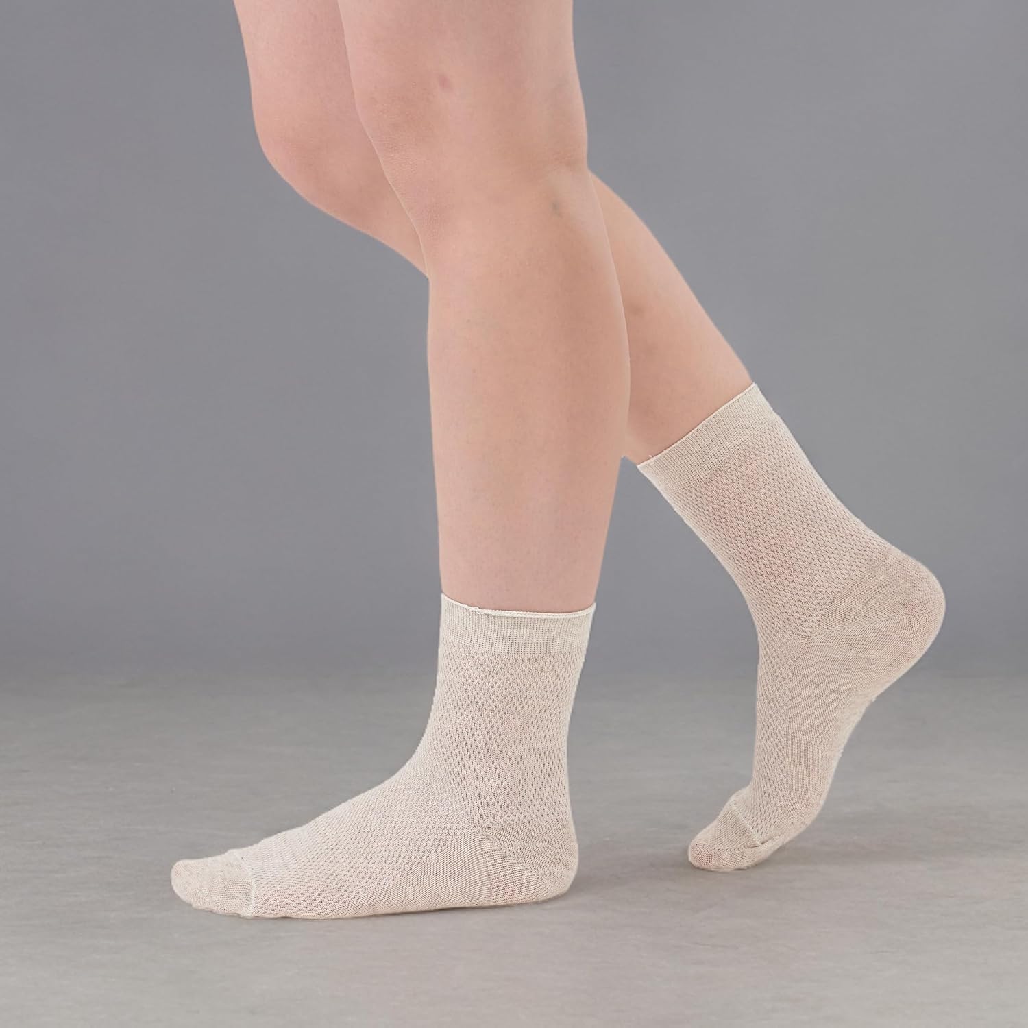 Thin Breathable Organic Linen Socks for Women, Pack of 3 pairs (Mesh, X-Large) - Image 9