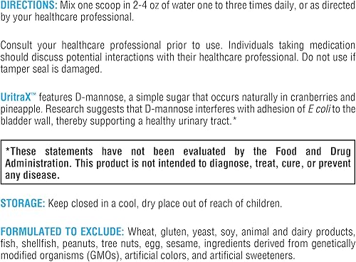 Miniatura 5 de XYMOGEN UritraX - Suplemento de manosa D para la salud del tracto urinario y la vejiga - Polvo de manosa D - Suplementos de salud - Vegano, sin