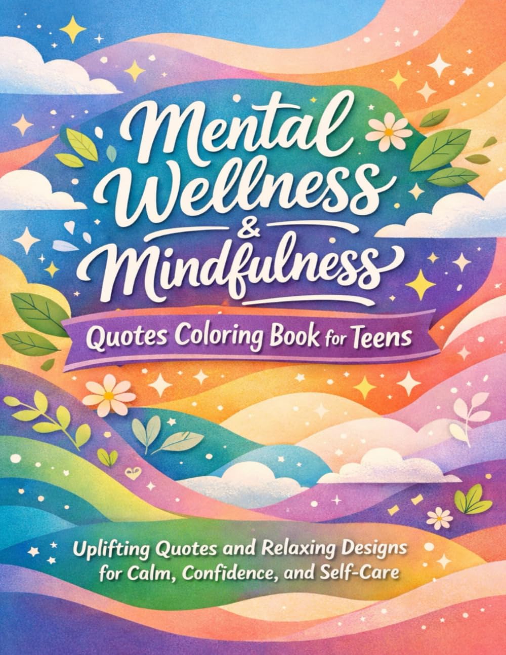 Mental Wellness & Mindfulness Quotes Coloring Book for Teens: Uplifting Quotes and Relaxing Designs for Calm