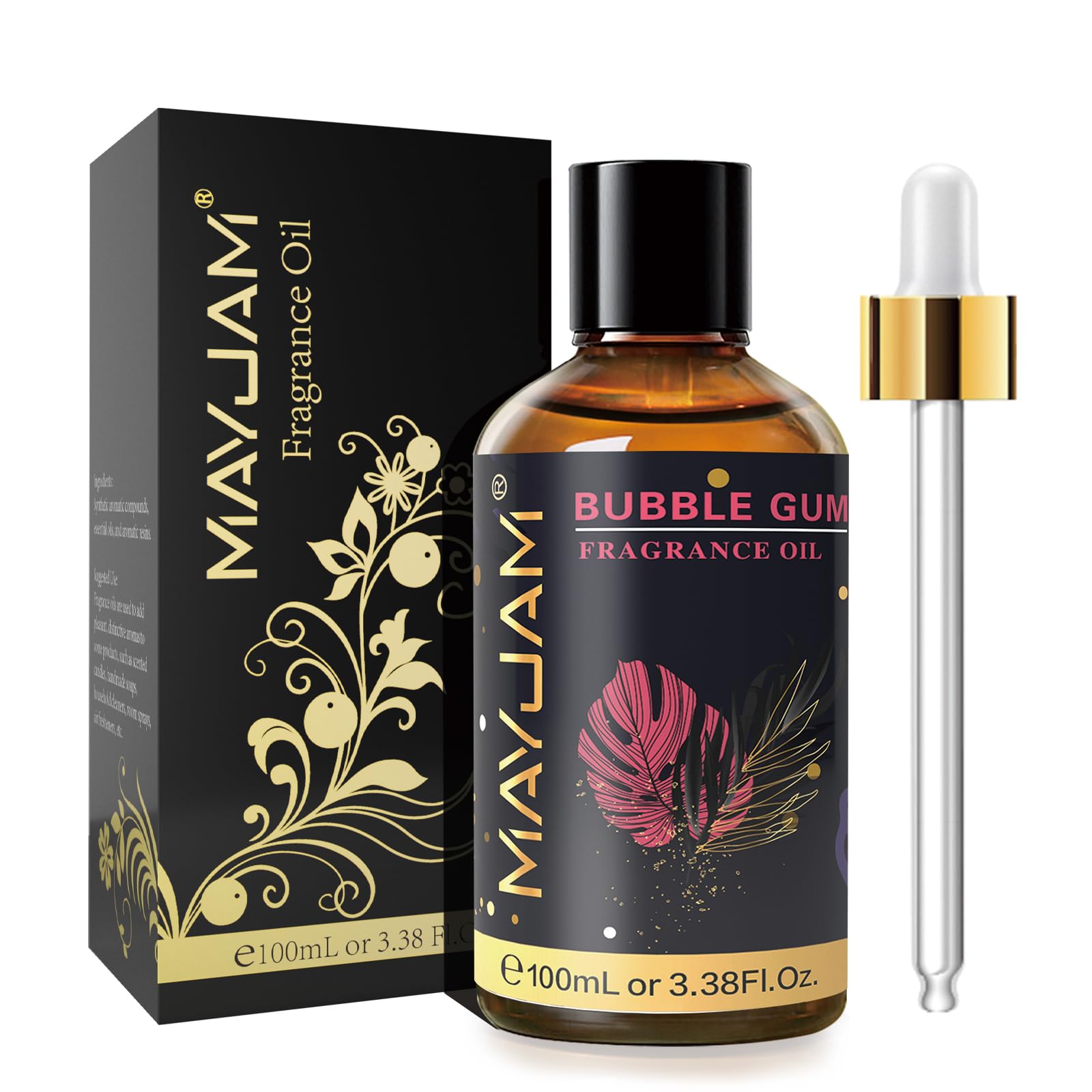 MAYJAM Olio Essenziale di Gomma da Masticare 100ml, Olio Di Fragranza Premium Per Diffusori di Olio Essenziali, Aromaterapia, Casa, Bruciatore Di Olio