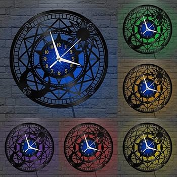 【一点もの！】オリジナル 本物レコードを使用した壁掛け時計 楽天市場】さんてる 木製逆転時計 QL889LBR 変わった壁時計