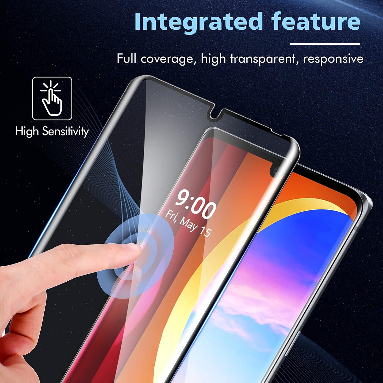 LK 2 Pack Screen Protector Compatible with LG Velvet/LG Velvet 5G UW Tempered Glass, Case Friendly, Easy Installation, 3D Curved Full Coverage