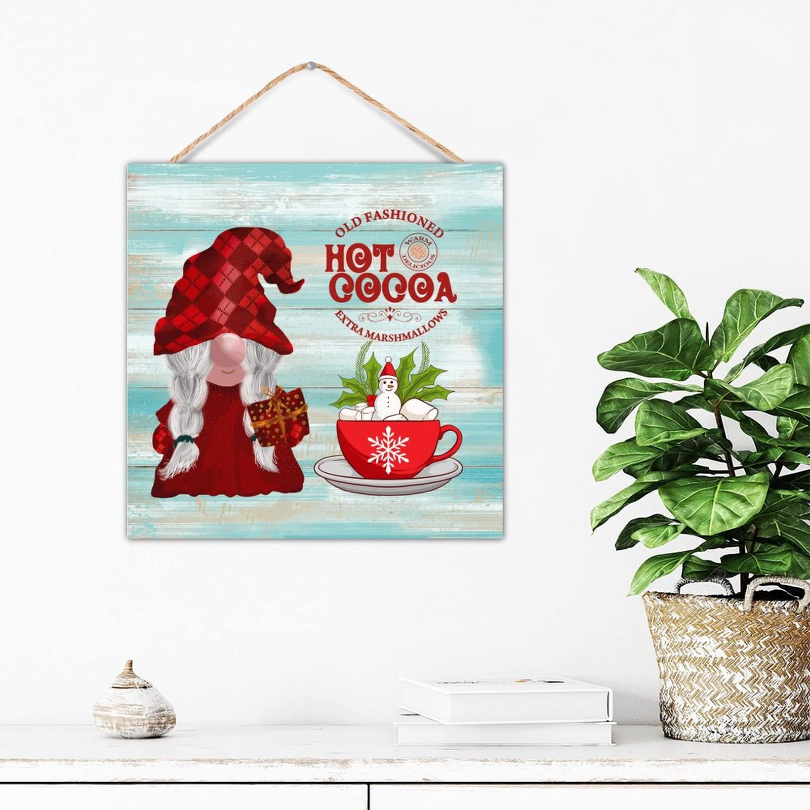 Nain de Noël en bois suspendre décoration intérieur nain suédois 30x30