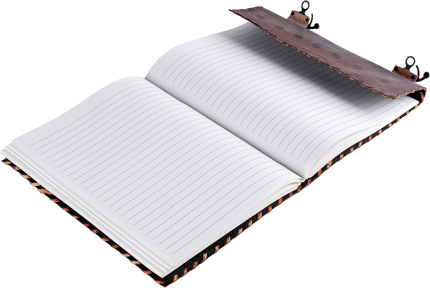 Leather Large Journal Rustic Ruled Notebook 13 x 10 inches Seven Chakra Stone Oversized Vintage Lined Diary (200 Pages)
