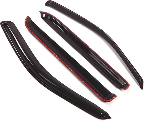 Miniatura 2 de Tuningpros Visera de ventana compatible con Ford Explorer 2006-2010, DGWV2-155-2 deflector de montaje exterior, protector de lluvia de humo oscuro,