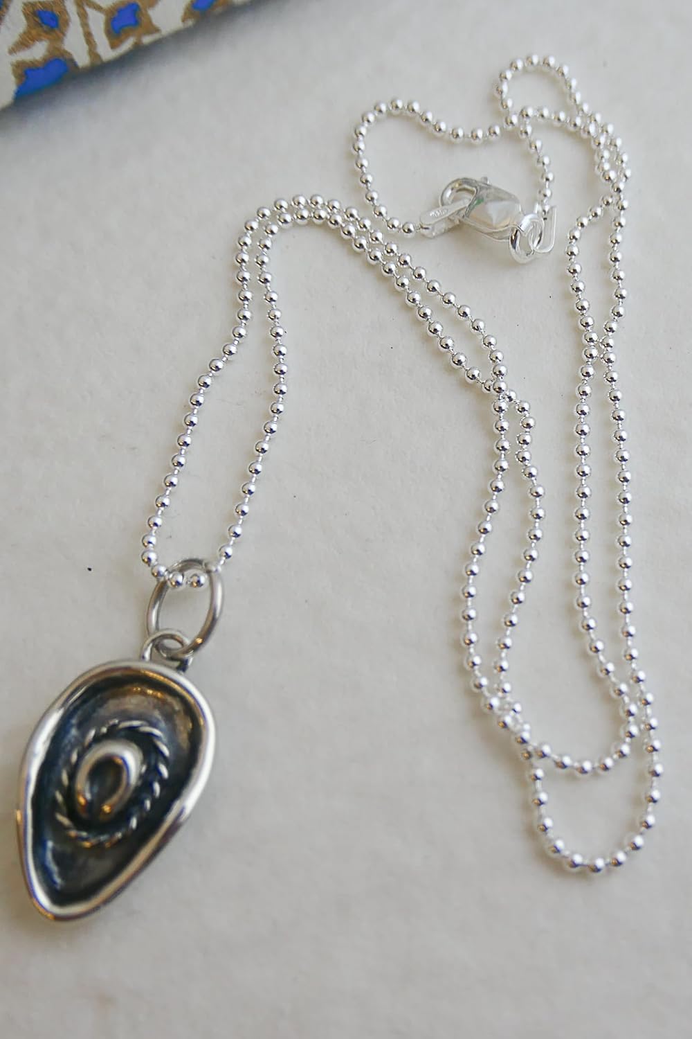 Cowboy Hat Sterling Silver Necklace 18 inches - Handmade Western Southern Jewelry Gift Ideas for Women and Teenagers Girls - Birthday Christmas Mother's Day Gift - Texas Theme - Image 4